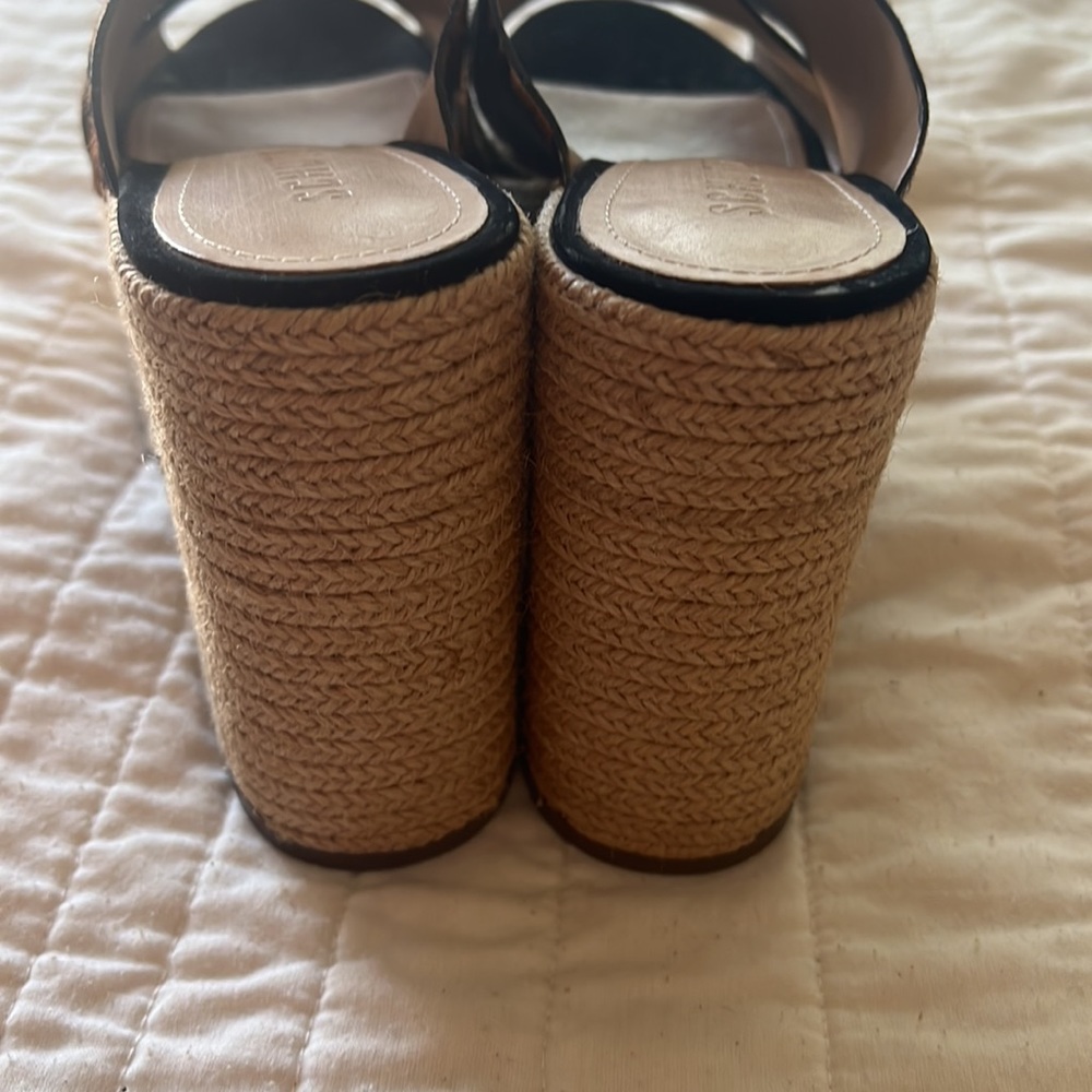 SCHUTZ Leopard Print Platform Sandals - Brown & Black - Picture 7 of 9